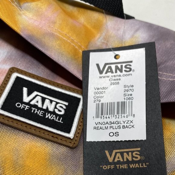 🎒SCHOOL SALE🎒Vans Realm Plus Backpack Yellow Grey Pink Canvas Zip VN0A34GLYZX - Picture 2 of 5